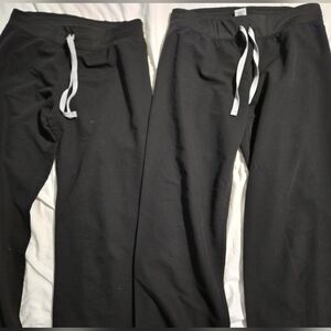 Two FIGS Technical Collection Black Scrub Pants Women Small